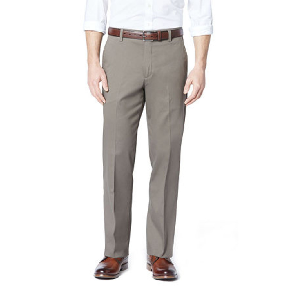 Dockers Men Stretch Easy Khaki Classic Fit Pants Dark Pebble Size 36X29
